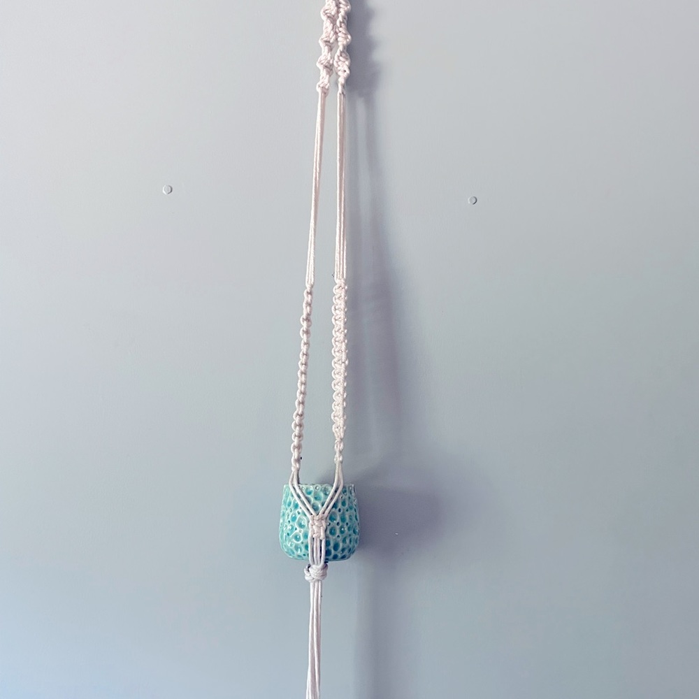 Hand knotted macrame plant hanger